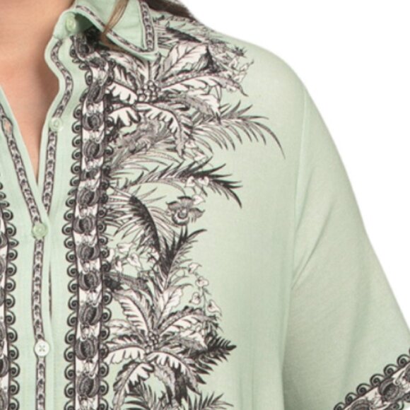 MAX STUDIO LONDON Plus Linen Blend Mini Shirt Dress - Picture 3 of 4